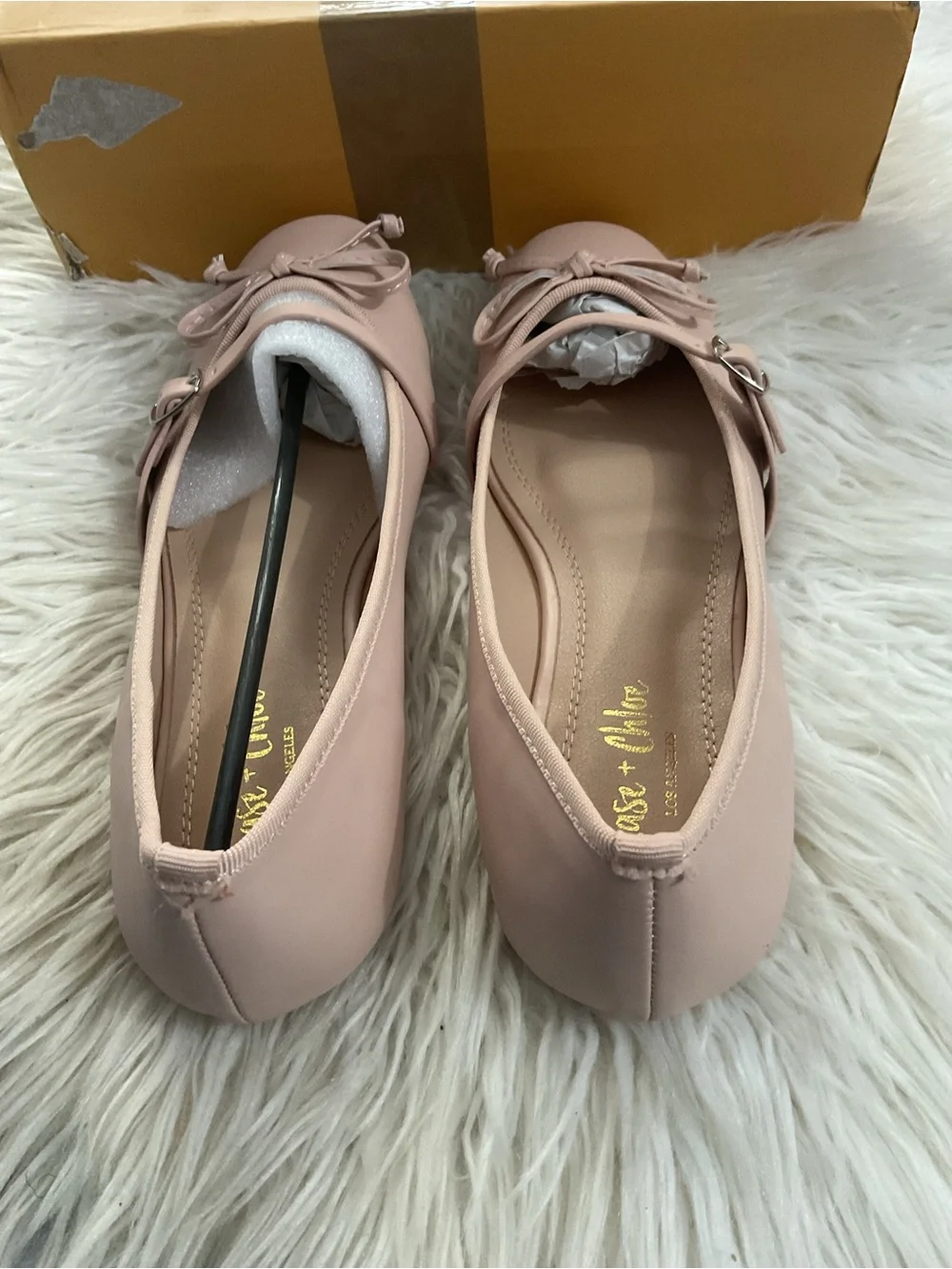 Chase + Chloe Powder Pink Mary Jane Ballet Flats with Bow
